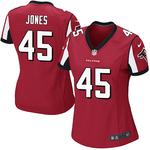 Women's Game Deion Jones Nike Jersey Red Home - #45 NFL Atlanta Falcons